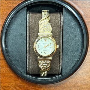 Studio Women's Gold Watch with Crystal Details